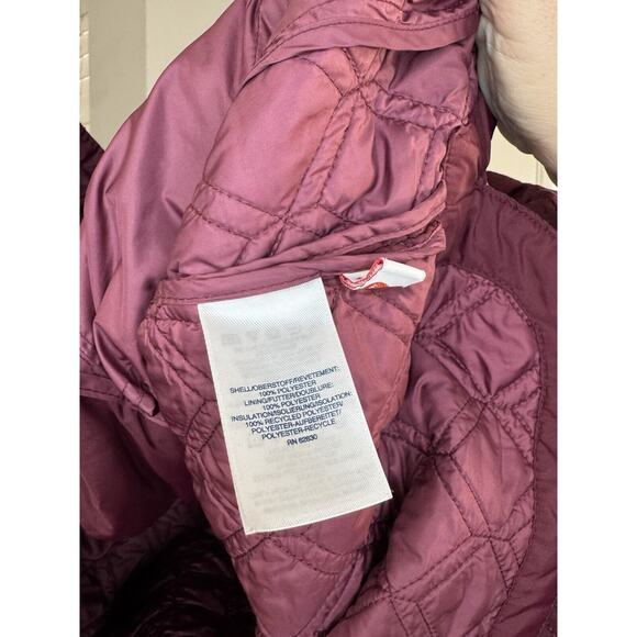 Lands Ends Jacket Coat Womens Quilted Red Size Small EUC Buttons Pockets - Picture 4 of 4